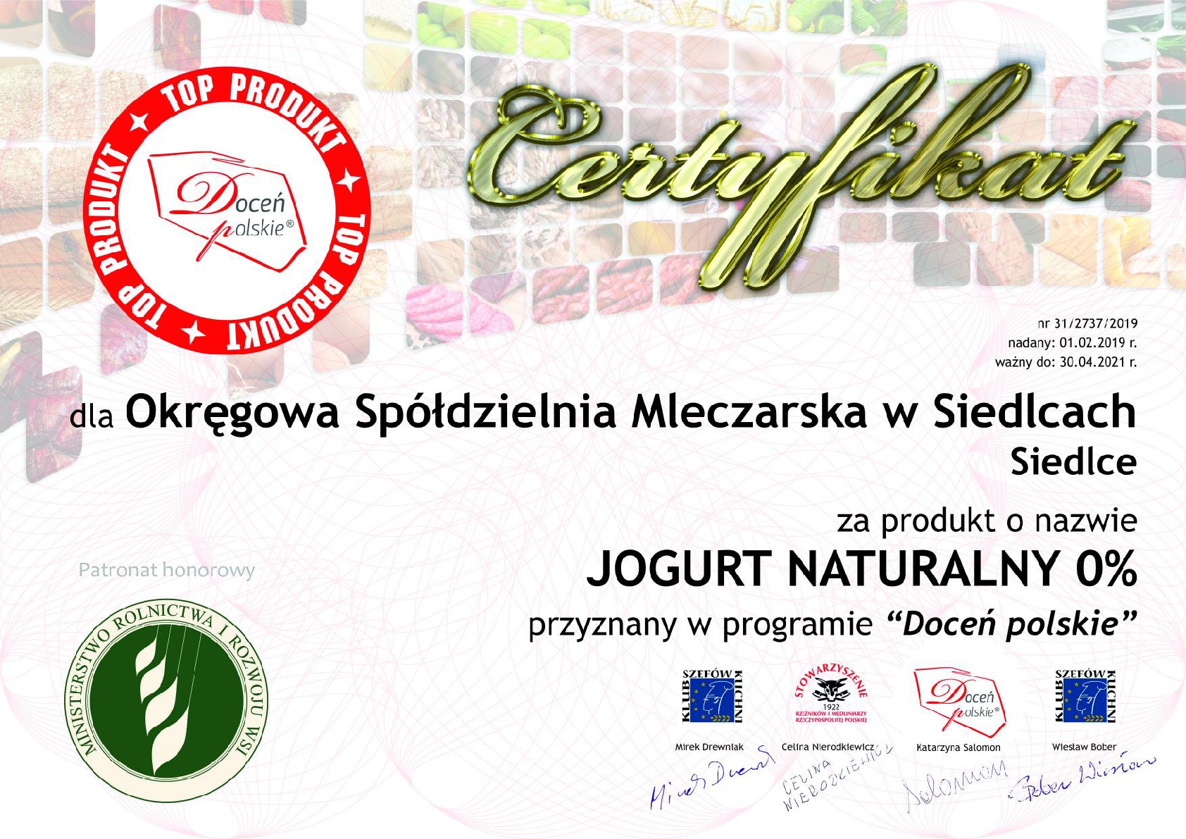 2737 OSM w Siedlcach jogurt naturalny 0 001